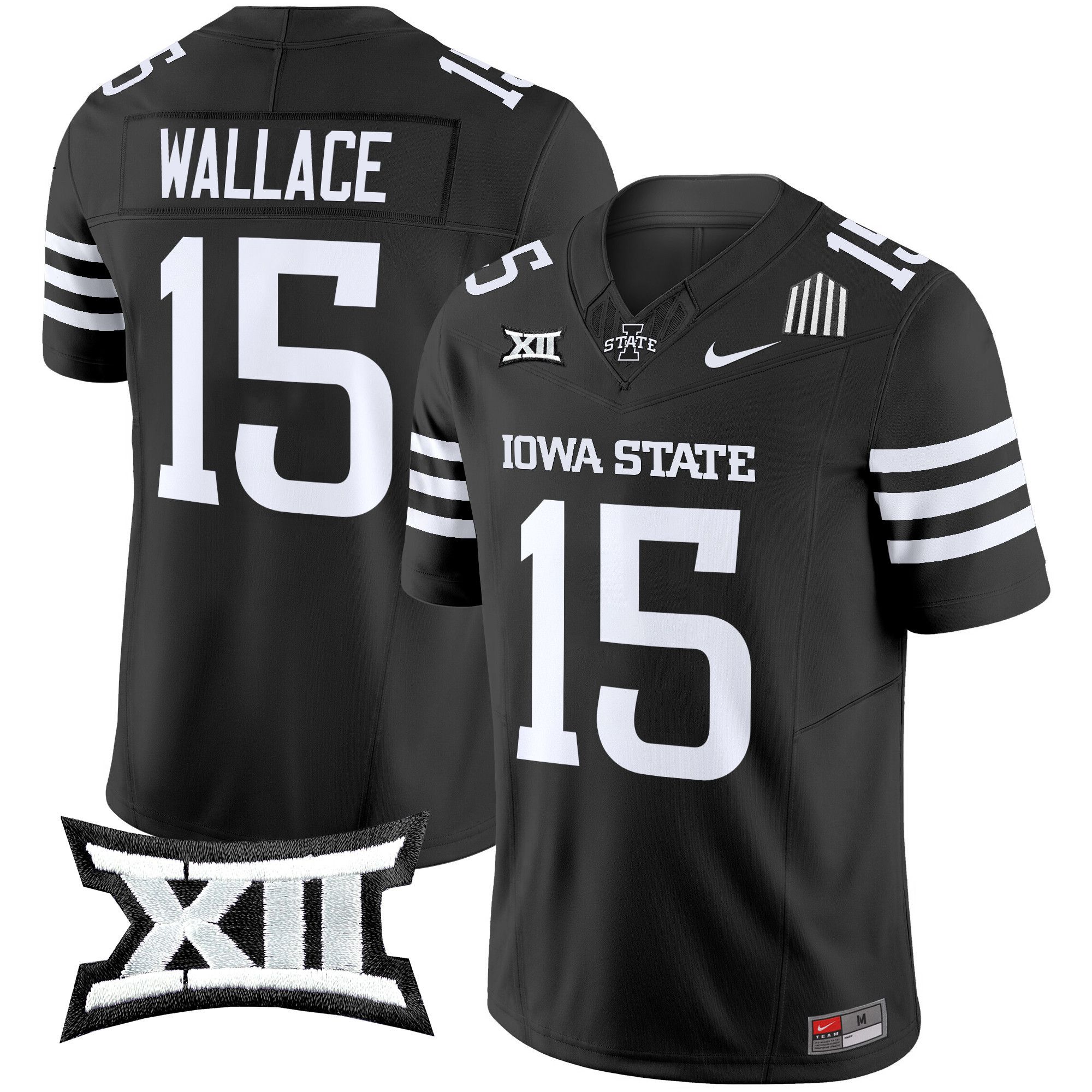 Men Iowa State Cyclones #15 Wallace Black Nike 2024 Vapor Limited NCAA Jersey style 1->more ncaa teams->NCAA Jersey